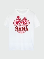 Brands In White Disney Minnie Mouse Best Nana Women White Boyfriend Fit T-Shirt - Image 3 of 4