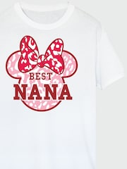Brands In White Disney Minnie Mouse Best Nana Women White Boyfriend Fit T-Shirt - Image 4 of 4