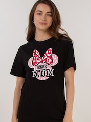 Brands In Black Disney Minnie Mouse Best Mum Women Black Boyfriend Fit T-Shirt - Image 1 of 4