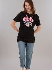 Brands In Black Disney Minnie Mouse Best Mum Women Black Boyfriend Fit T-Shirt - Image 2 of 4