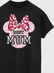 Brands In Black Disney Minnie Mouse Best Mum Women Black Boyfriend Fit T-Shirt - Image 4 of 4