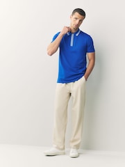 PS Paul Smith Regular Fit Blue Quarter Zip Polo Shirt - Image 2 of 6