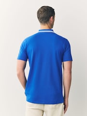 PS Paul Smith Regular Fit Blue Quarter Zip Polo Shirt - Image 3 of 6