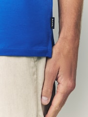 PS Paul Smith Regular Fit Blue Quarter Zip Polo Shirt - Image 5 of 6