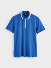 PS Paul Smith Regular Fit Blue Quarter Zip Polo Shirt - Image 6 of 6