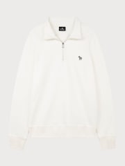 PS Paul Smith Regular-Fit 100% Cotton Quarter Zip White Sweatshirt - Image 1 of 4