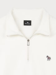 PS Paul Smith Regular-Fit 100% Cotton Quarter Zip White Sweatshirt - Image 3 of 4