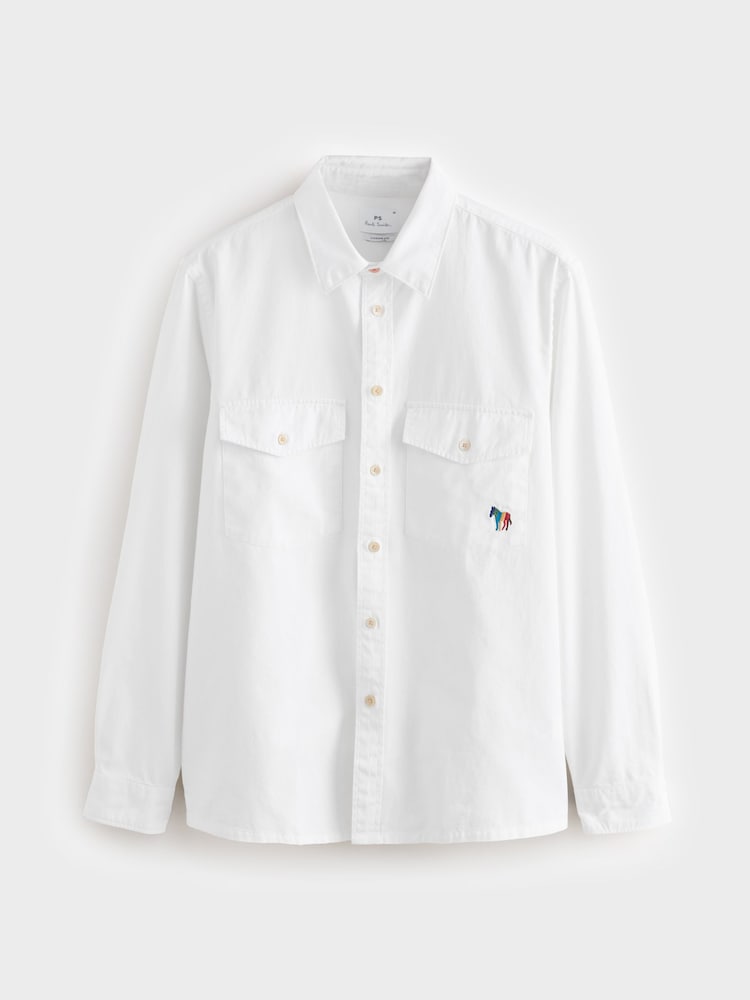 PS Paul Smith Casual Fit Long Sleeve White Shirt - Image 1 of 2