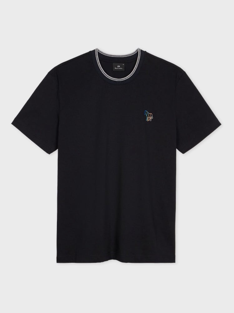 PS Paul Smith Regular-Fit 100% Organic Cotton Logo Black T-Shirt - Image 1 of 2