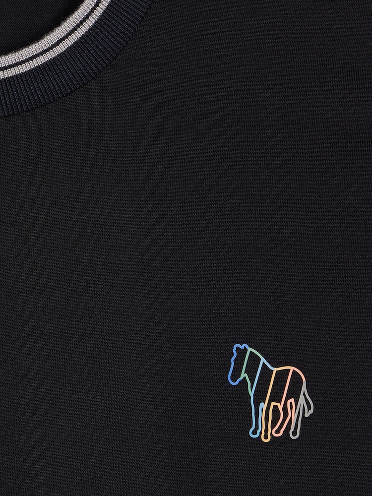 PS Paul Smith Regular-Fit 100% Organic Cotton Logo Black T-Shirt - Image 2 of 2