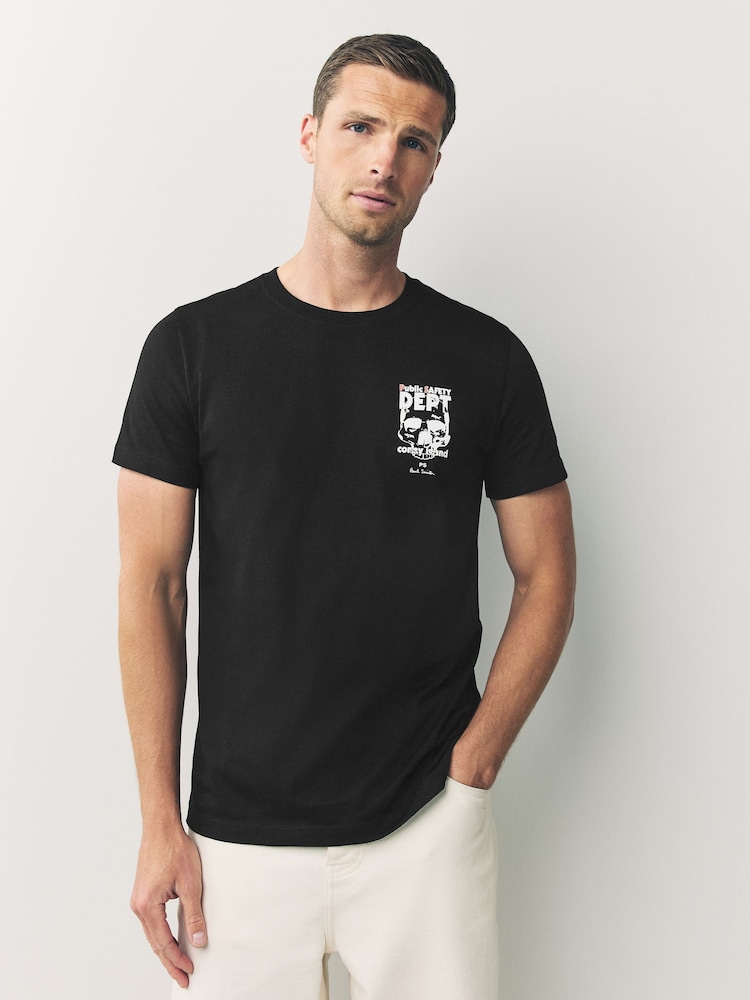PS Paul Smith Regular-Fit Logo Cotton Black T-Shirt - Image 1 of 7 PS Paul Smith Regular-Fit Logo Cotton Black T-Shirt - Image 1 of 7