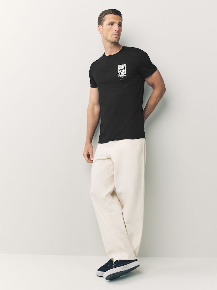 PS Paul Smith Regular-Fit Logo Cotton Black T-Shirt - Image 2 of 7 PS Paul Smith Regular-Fit Logo Cotton Black T-Shirt - Image 2 of 7