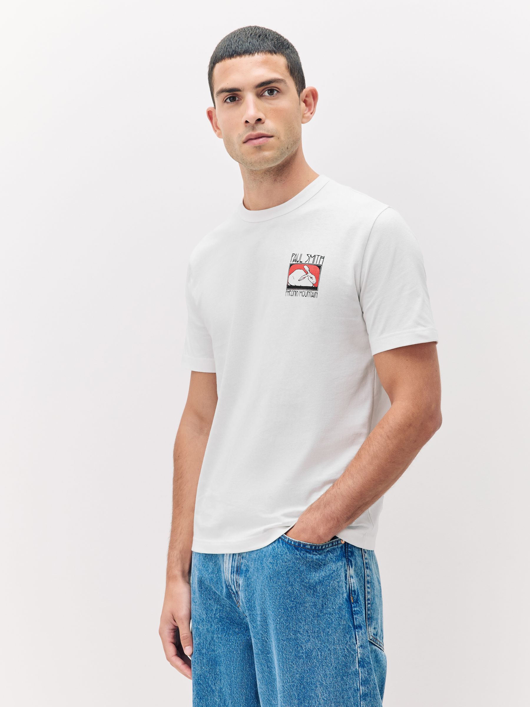 Buy PS Paul Smith Casual Fit Graphic Print White T-Shirt