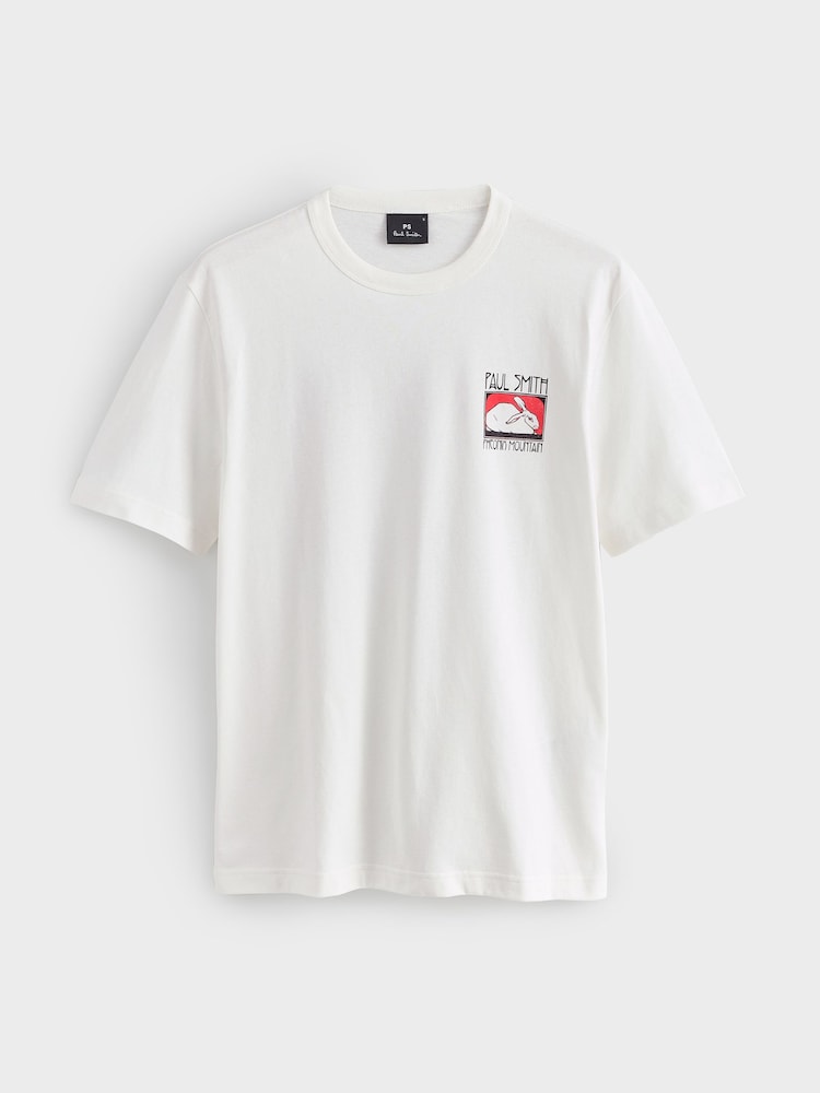 PS Paul Smith Casual Fit Graphic Print White T-Shirt - Image 1 of 2