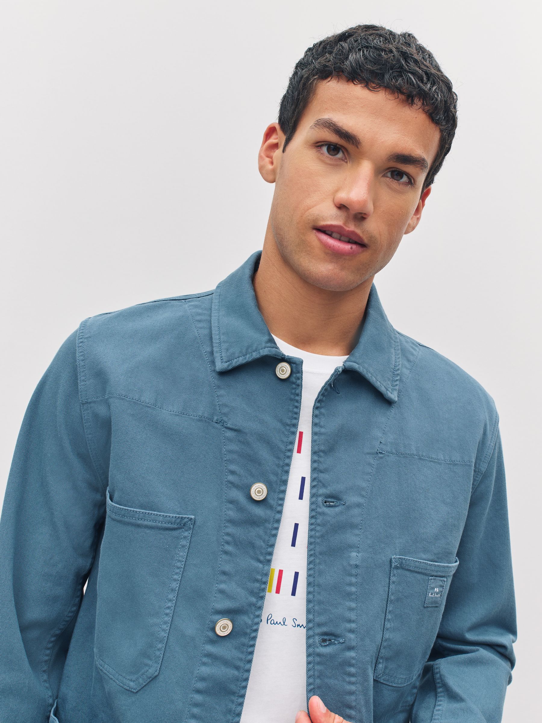 Buy PS Paul Smith Blue Pocket Detail Button Through Chore Jacket