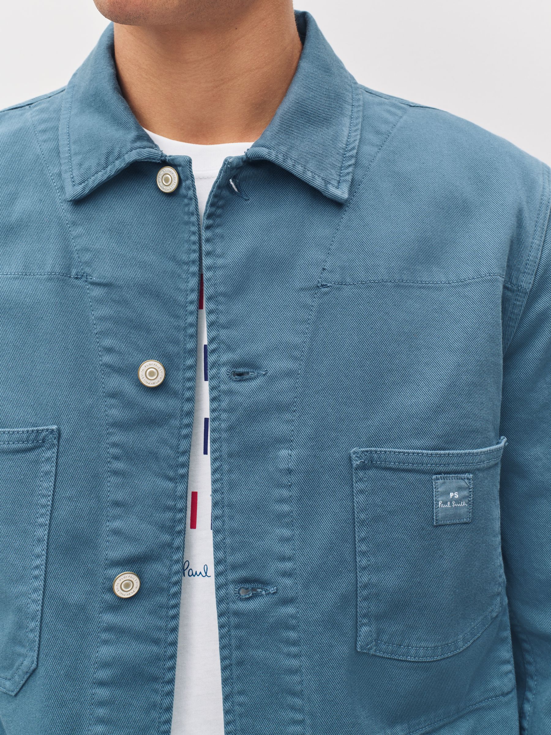 Buy PS Paul Smith Blue Pocket Detail Button Through Chore Jacket