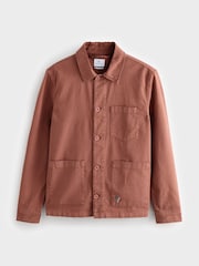 PS Paul Smith Casual Fit Pocket Detail Brown Overshirt - Image 1 of 2