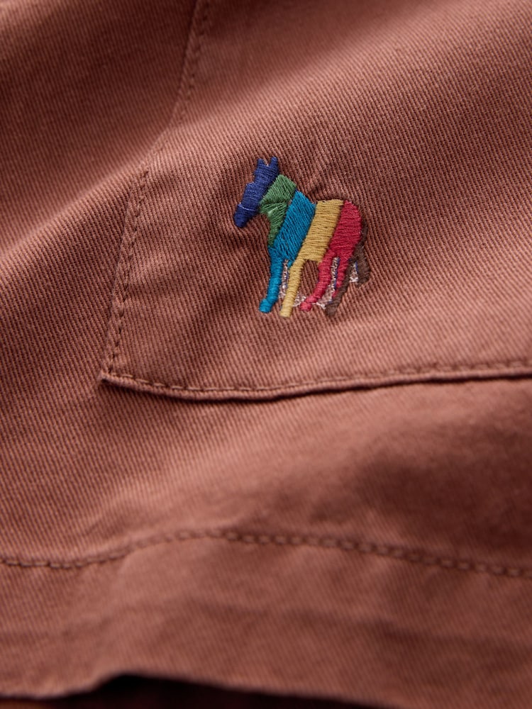 PS Paul Smith Casual Fit Pocket Detail Brown Overshirt - Image 2 of 2