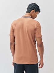PS Paul Smith Regular-Fit Quarter Zip Brown Polo Shirt - Image 3 of 4