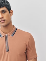 PS Paul Smith Regular-Fit Quarter Zip Brown Polo Shirt - Image 4 of 4