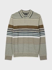 PS Paul Smith Green Long Sleeve Stripe Polo Shirt - Image 1 of 4