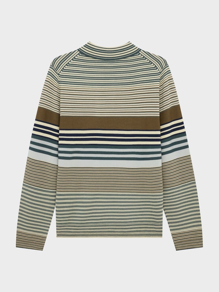PS Paul Smith Green Long Sleeve Stripe Polo Shirt - Image 2 of 4