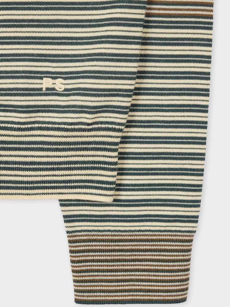 PS Paul Smith Green Long Sleeve Stripe Polo Shirt - Image 4 of 4