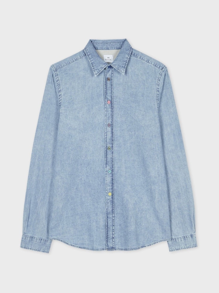 PS Paul Smith Tailored Fit Long Sleeve Logo White Shirt - Image 1 of 2