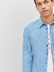 Camisa branca com logo PS Paul Smith Tailored Fit e manga comprida - Imagem 4 de 10