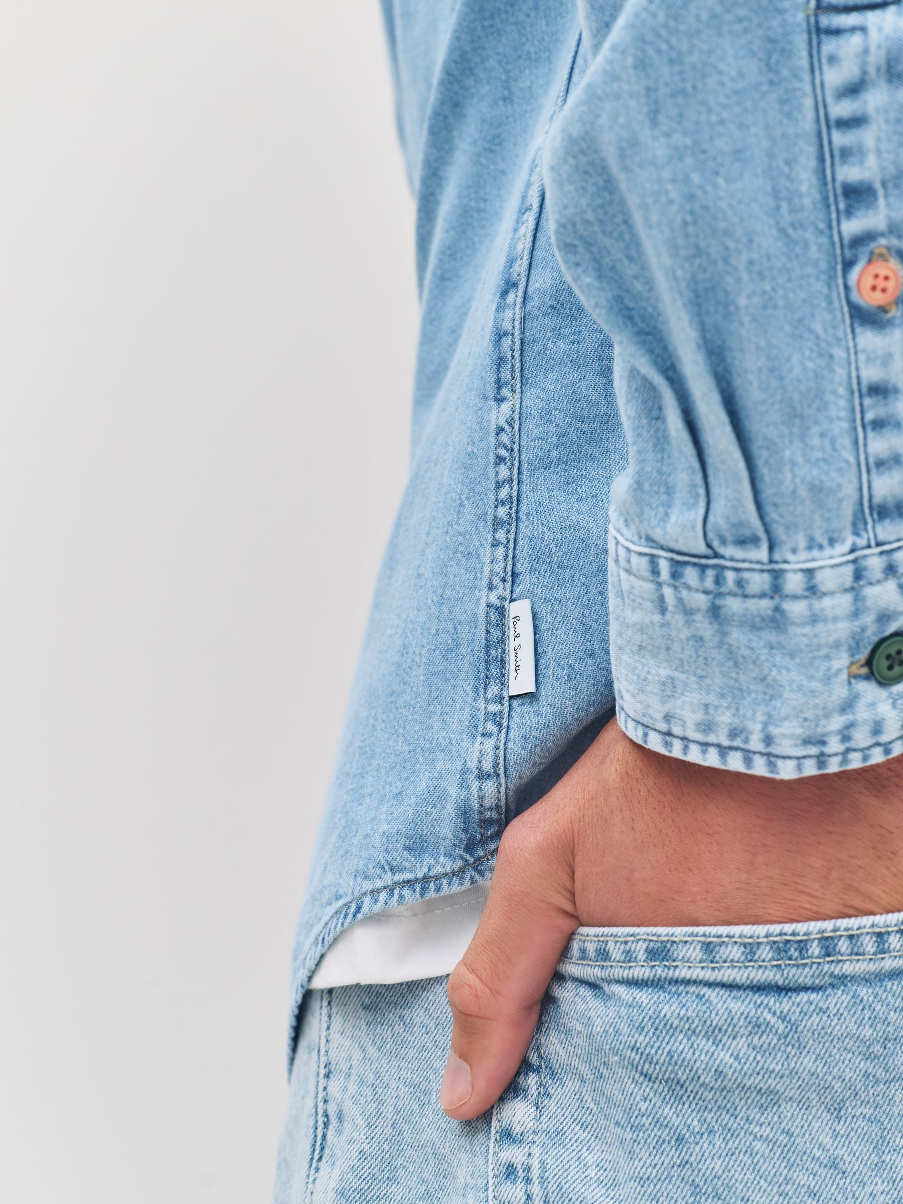 Buy PS Paul Smith Blue Light Wash Denim Shirt from Next USA