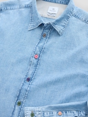 Camisa branca com logo PS Paul Smith Tailored Fit e manga comprida - Imagem 7 de 10