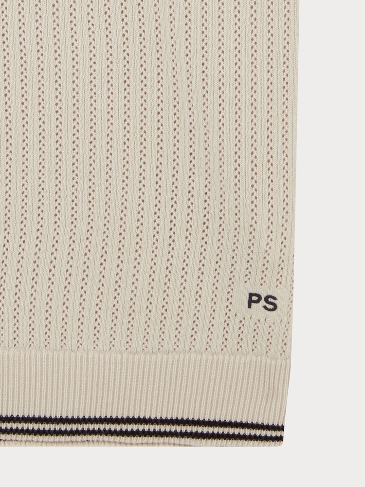 PS Paul Smith Knitted White Polo Shirt - Image 2 of 5