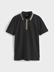 PS Paul Smith Regular Fit Quarter Zip Black Polo shirt - Image 1 of 3