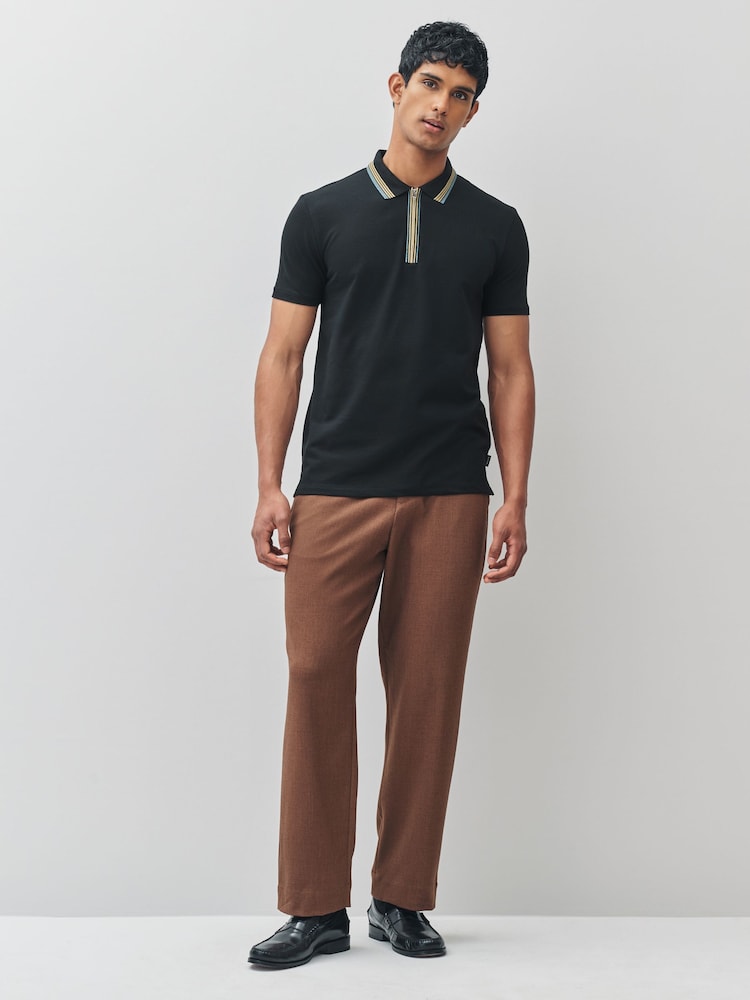 PS Paul Smith Regular Fit Quarter Zip Polo Shirt - Image 2 of 8 PS Paul Smith Regular Fit Quarter Zip Polo Shirt - Image 2 of 8
