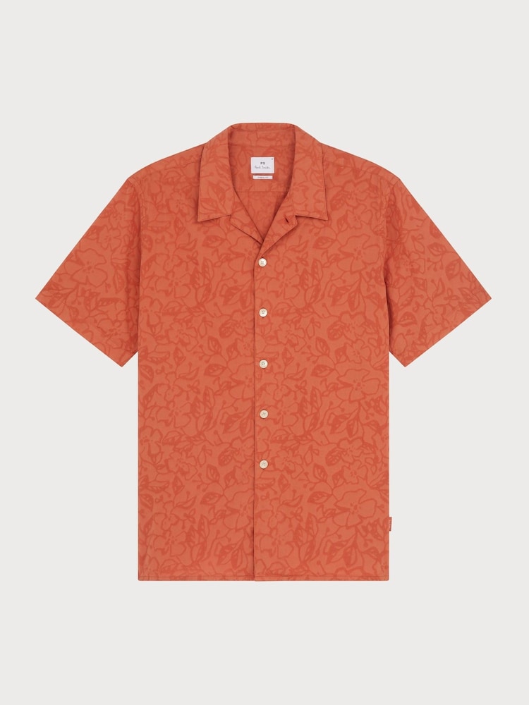 PS Paul Smith Casual Fit Short Sleeve Brown Shirt - Image 1 of 3