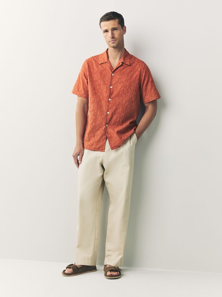 PS Paul Smith Casual Fit Short Sleeve Brown Shirt - Image 2 of 8 PS Paul Smith Casual Fit Short Sleeve Brown Shirt - Image 2 of 8