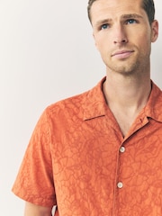 Camisa PS Paul Smith Casual Fit Manga Curta Marrom - Imagem 4 de 8