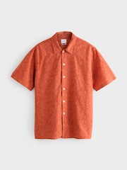 Camisa PS Paul Smith Casual Fit Manga Curta Marrom - Imagem 6 de 8