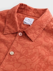 Camisa PS Paul Smith Casual Fit Manga Curta Marrom - Imagem 7 de 8