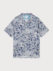 Blau - PS Paul Smith Short Sleeve Casual Fit Logo Brown Shirt - Bild 1 von 3