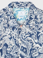 Blau - PS Paul Smith Short Sleeve Casual Fit Logo Brown Shirt - Bild 2 von 3