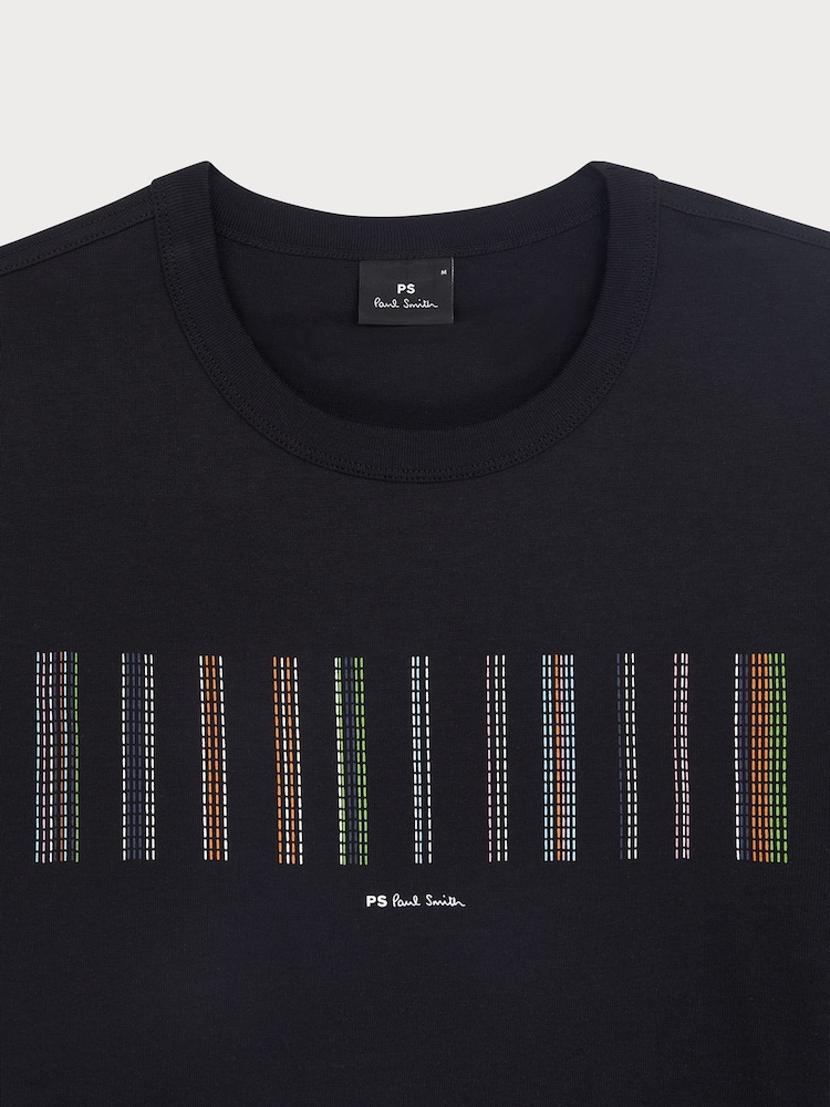 PS Paul Smith Casual Fit 100% Organic Cotton Graphic Black T-Shirt - Image 3 of 3