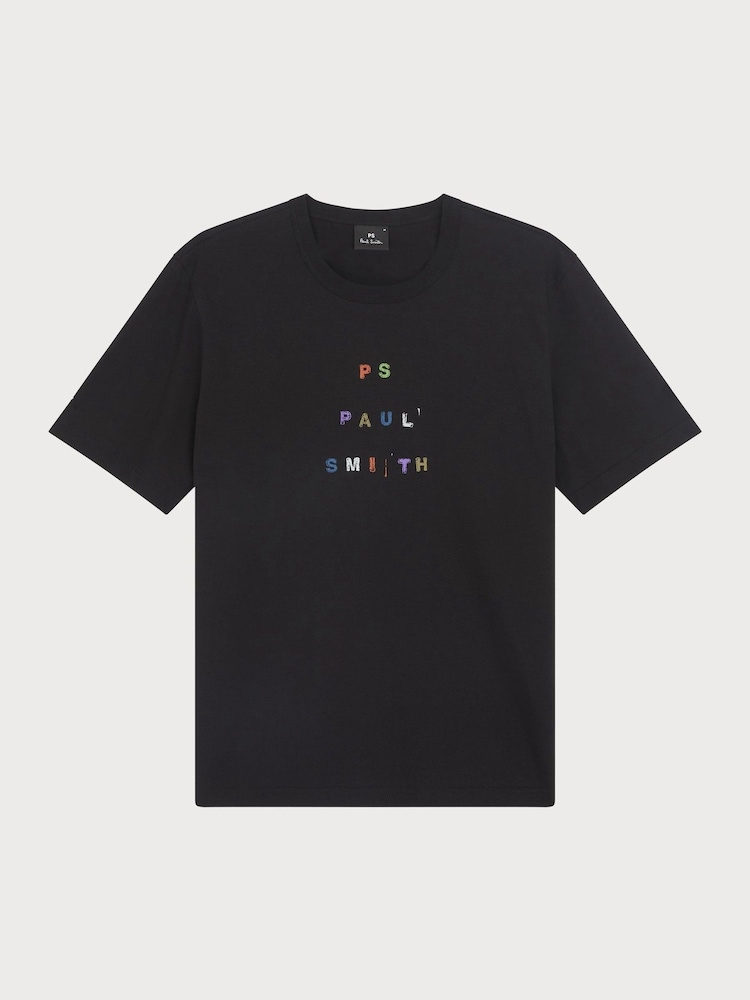 PS Paul Smith Casual Fit 100% Organic Cotton Logo Black T-Shirt - Slika 1 iz 2