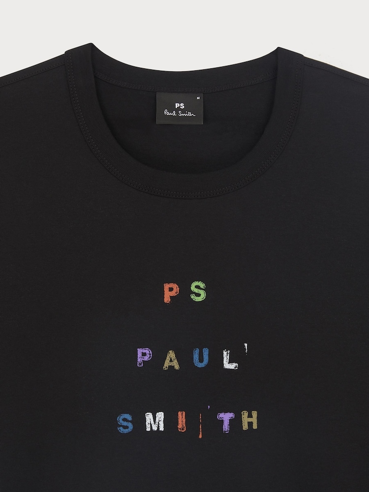 PS Paul Smith Casual Fit 100% Organic Cotton Logo Black T-Shirt - Slika 2 iz 2