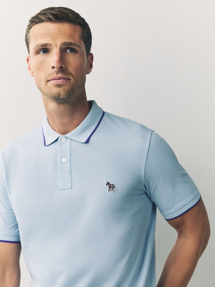 PS Paul Smith Regular-Fit Blue Polo Shirt - Image 5 of 5