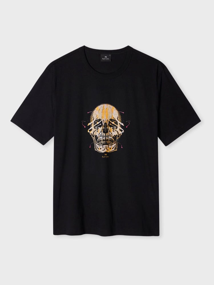 PS Paul Smith Casual Fit 100% Organic Cotton Graphic Black T-Shirt - Image 1 of 2