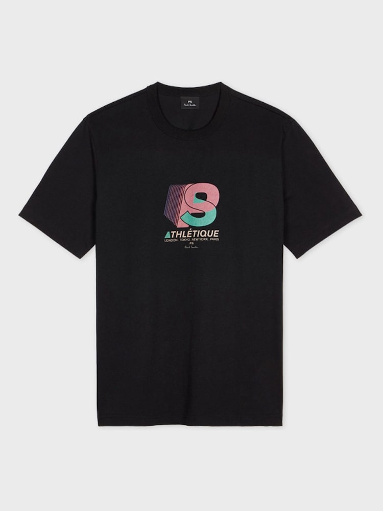 PS Paul Smith Casual Fit 100% Cotton Graphic Black T-Shirt - Image 1 of 2