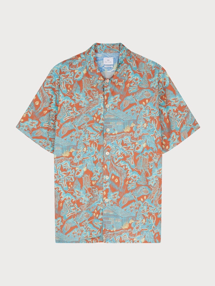 Braun - PS Paul Smith Short Sleeve Casual Fit Logo Brown Shirt - Bild 1 von 3