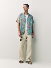 Castanho - Camisas casuais de manga curta PS Paul Smith com logotipo marrom - Imagem 4 de 8