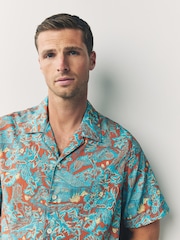 Castanho - Camisas casuais de manga curta PS Paul Smith com logotipo marrom - Imagem 5 de 8